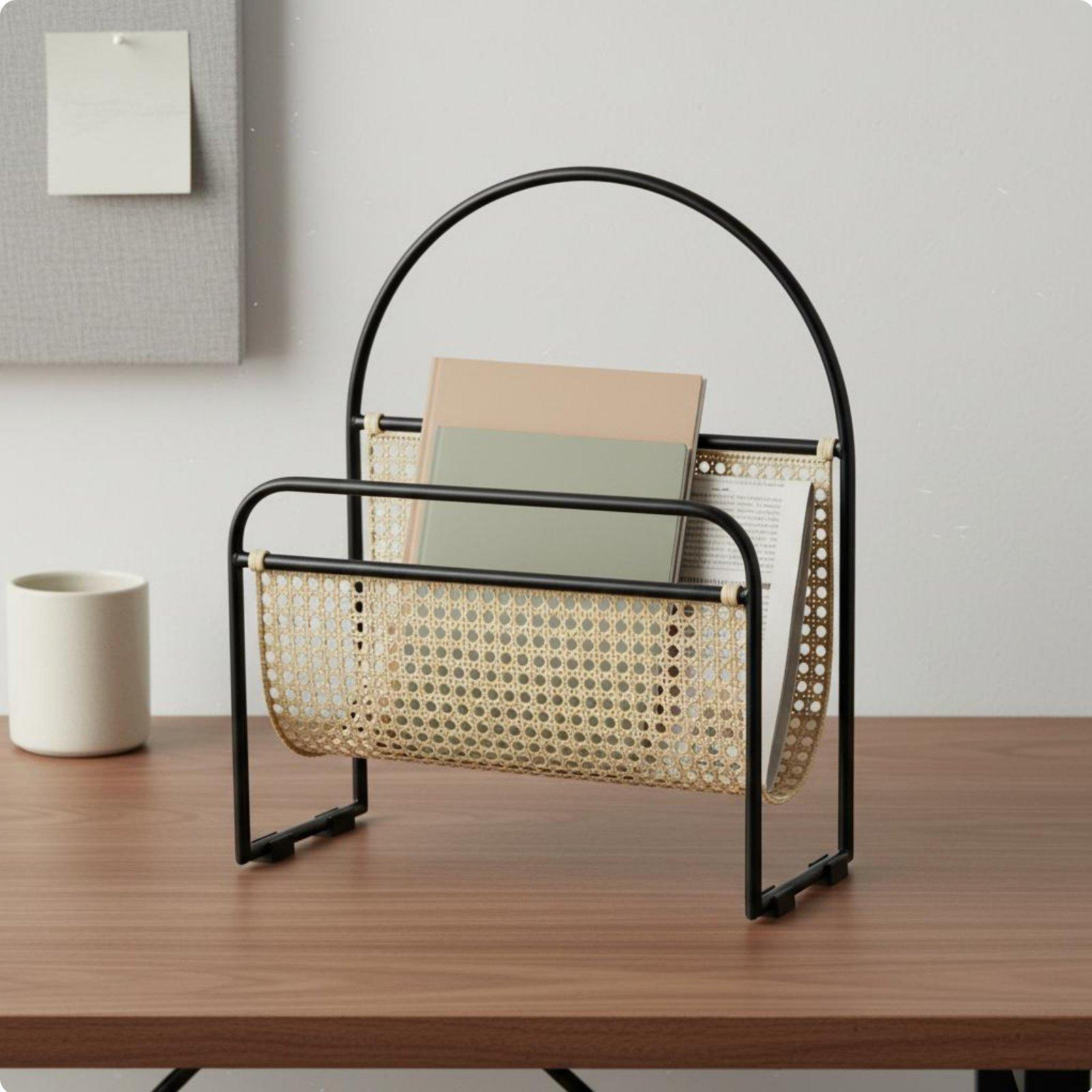 Magazine Rack Minimalist Design Woven Newspaper