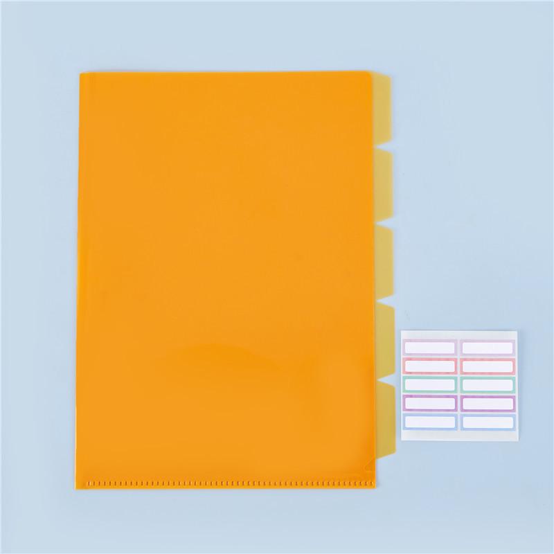 A4 Transparent Multi-Layer Document Folders, 5-Grid, 10-Pack