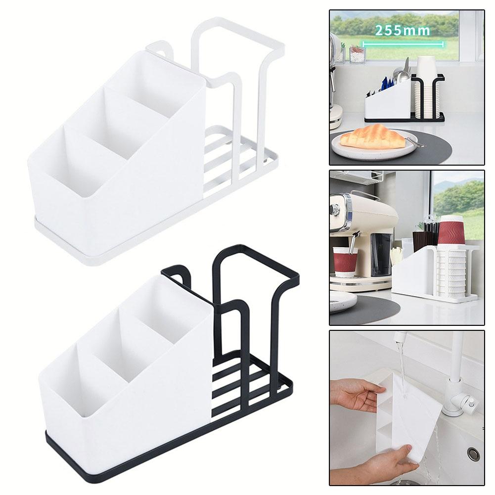 Organizer Cup Holder White/black Household Metal Cup Holder 225*95*140*105mm Carbon Steel Desktop Easy To Clean