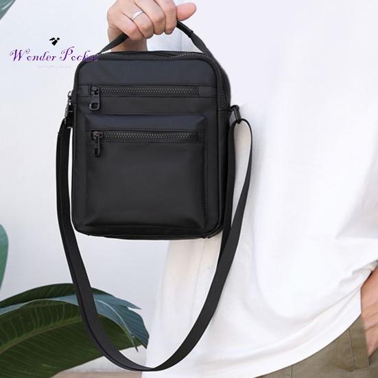 Shoulder Bag Waterproof Large Capacity Zipper Pockets Portable Handle Adjustable Straps Male Women