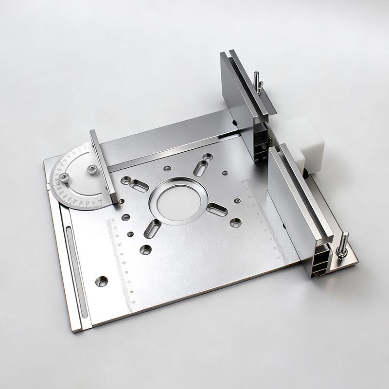 S8 Aluminum Alloy Trimmer Workbench with Reverse Plate, Fence, and Push Ruler for Woodworking and Carving