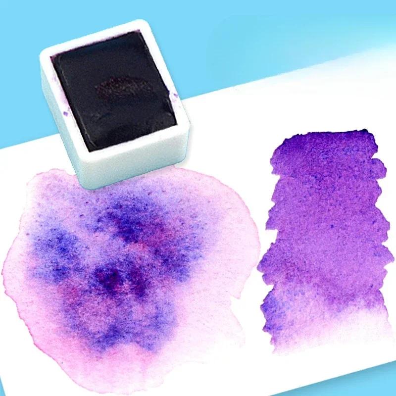 

2.5ml New Super Vision Layered Color Semi-dry Solid Single Piece Watercolor Pigment Mineral Texture Illustration Art Paint (as the picture,monolithic 2.5ml)