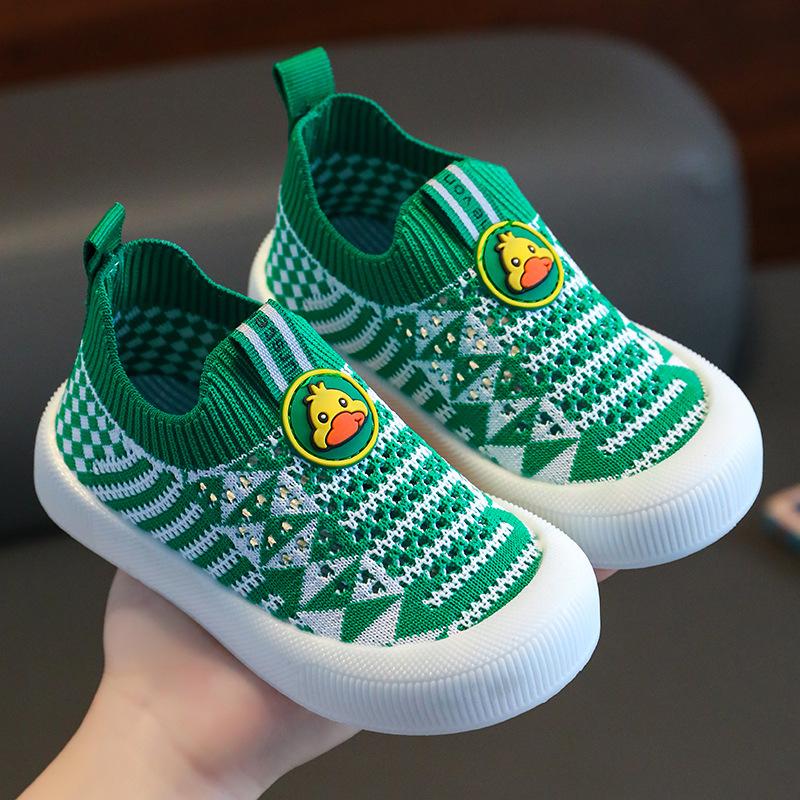 New hollow children's breathable mesh shoes non-slip fly-woven shoes soft-soled baby shoes one-pedal casual shoes