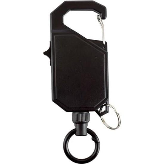 lock-type reel key holder carabiner cord extendable locking function ring retractable lightweight drop prevention outdoor goods fishing camping