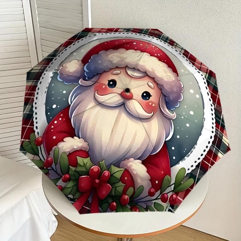 1 Stück Automatischer Klappschirm Weihnachtsmann, Robuste 8-Rippen-Konstruktion, Perfekt für den Alltag yy251114172