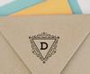 Printtoo D Alphabet Swirl Border Triangle Monogram Initial Self Inking Rubber Stamp Office