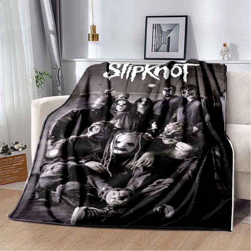 Coperta stampata con copertina dell'album Slipknot, Rap-Metal, Heavy Metal, Morbida e Calda in Flanella, per Divano, Letto, Ufficio Portatile, Regalo