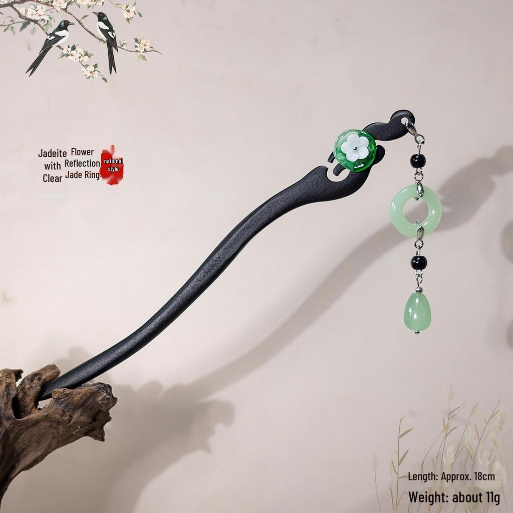Imitation Ebony Hairpin Holder: Ancient Style Hanfu Hair Accessory, Qipao Ornament Gift for Women