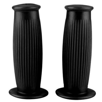 Coppia di manopole per manubrio in TPU vintage per motocicletta universale da 1 pollice e 2528 mm, nere
