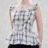 Egoiseuteu [Blue Label] Check Corset Sleeveless Blouse Es2Obl03