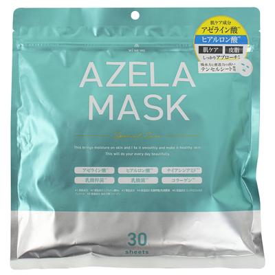 AZELA MASKE Gesicht Azelainsäure Hyaluronsäure Groß Hergestellt aus Tencel Milchsäure FUJI JAPAN 30 Stück Maske, Säure, Säure, Kapazität, Japan, Tuchmaske, Niacinamid,