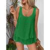QICED Bluse e Camicie Casual da Donna a Maniche Corte con Scollo a U e Stampa Tinta Unita