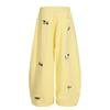 Ricamo Cucciolo Pantaloni della Tuta Baggy a Barile Casual Elastico Coulisse Unisex Gamba Larga Pantaloni