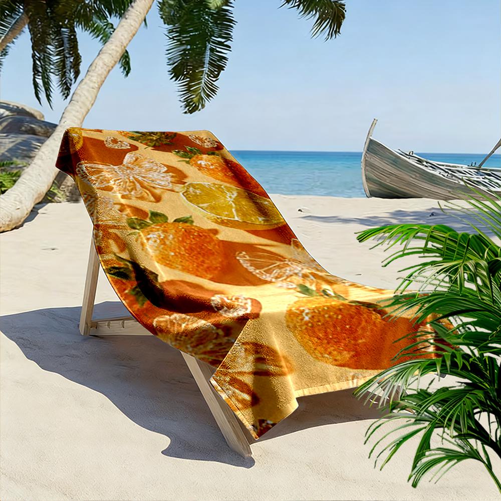 Crystal Fruits and Citrus Design Beach Towel quick-drying for travel outdoor sports jogging beach and swimming