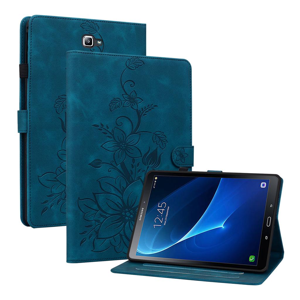 Für Samsung Galaxy Tab A 10.1 (2016) (T580,T585,P580,P585).Tablet-Hülle aus PU-Leder mit exquisitem floralem Prägedesign