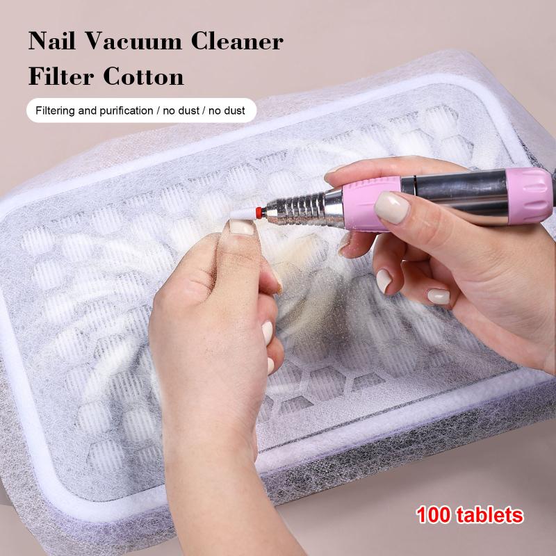 100Pcs Disposable Nail Art Vacuum Dust Collector Non-Woven Filter Paper Manicure Machine Dust Filter Paper