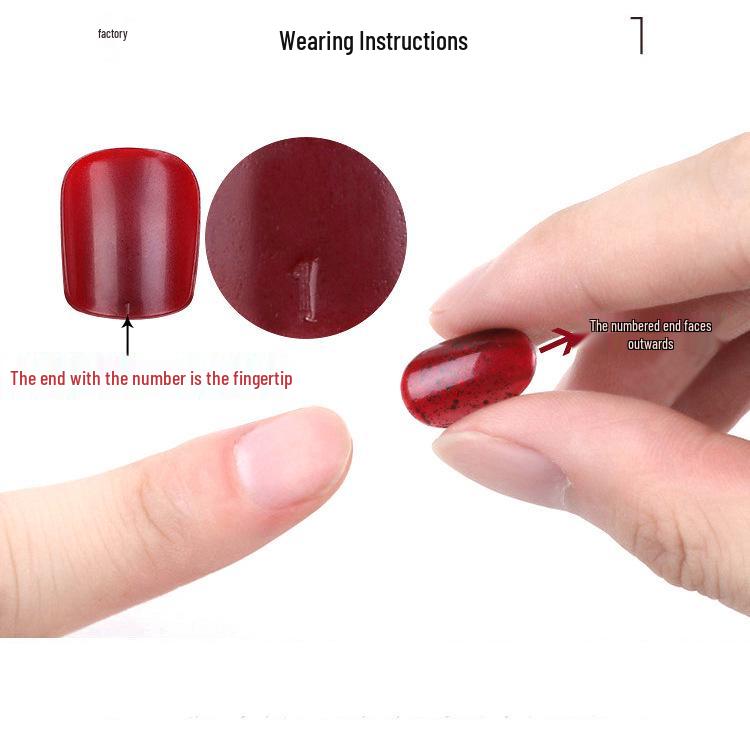 Elegant Nude Manicure: Blush Rhinestone Whitening False Nail Patches