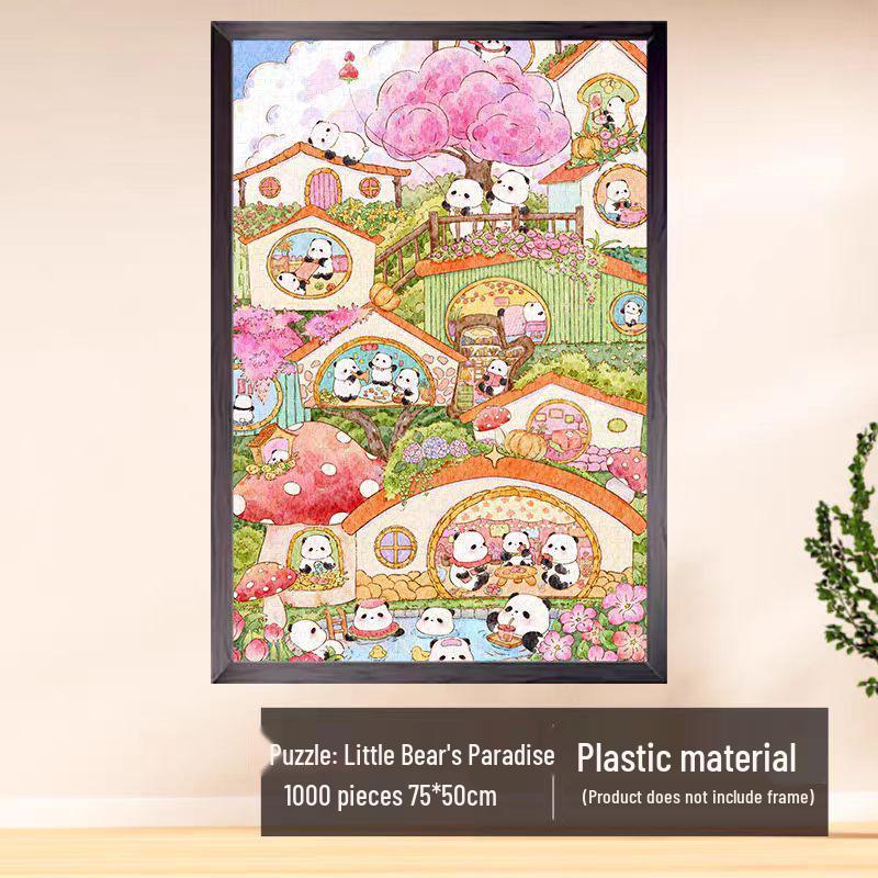 1000-Piece Challenging Plastic Puzzle for Adults – World Famous Paintings Edition with Original Illustrations for Relaxation