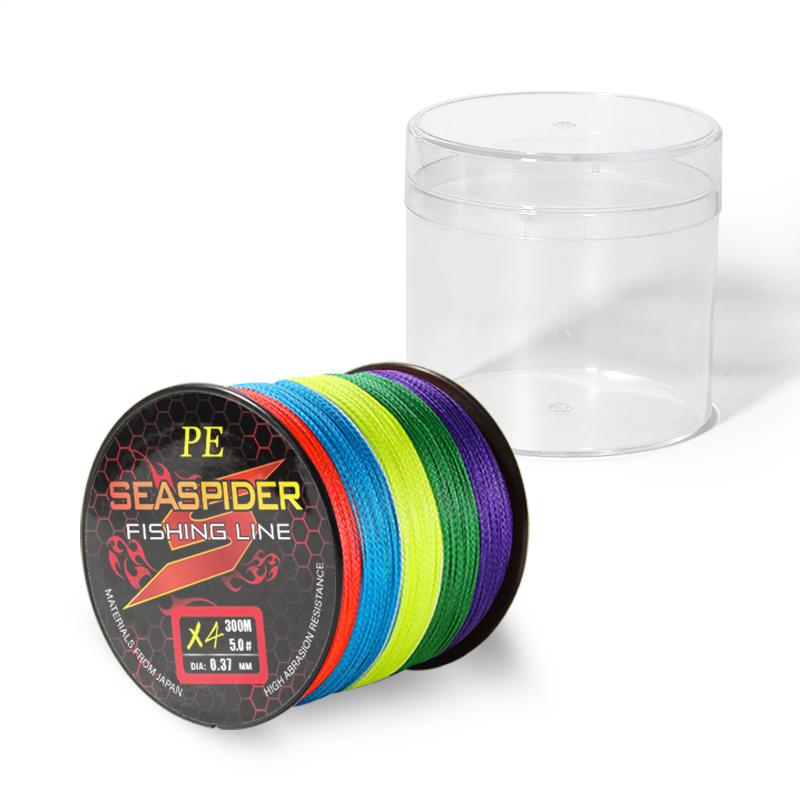 Seaspider 4/8 Strand PE Braided Multicolor Fishing Line 300m/500m/1000m High Tensile Floating Design for Lake Stream