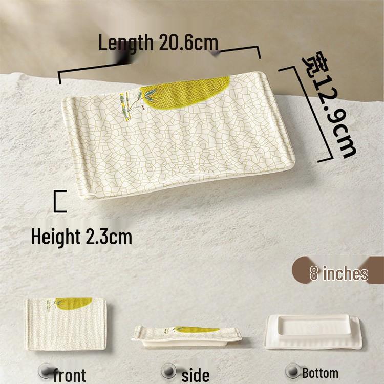 Melamine Rectangular Porcelain-Style Plate for Hot Pot & Side Dishes