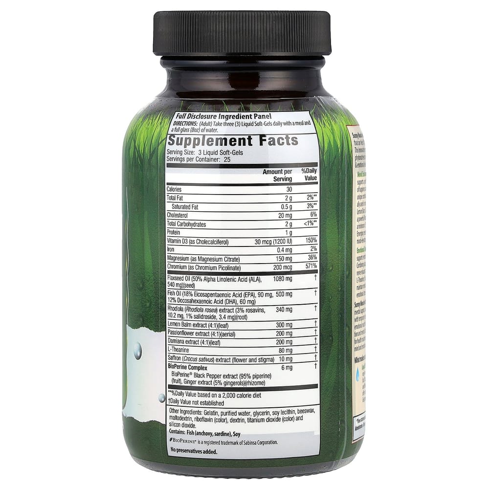 Irwin Naturals Sunny Mood Liquid Soft-Gels with Rhodiola, 75 Count