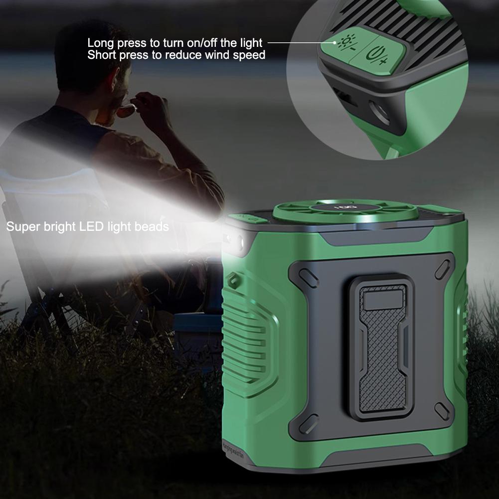 3600mAh Portable Waist Fan USB Rechargeable Clip on Belt Shirt Body Fan with Flashlight Personal Fan for Outdoor Camping Travel