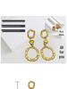 European & American Retro Hammered Double Circle Pearl Statement Earrings