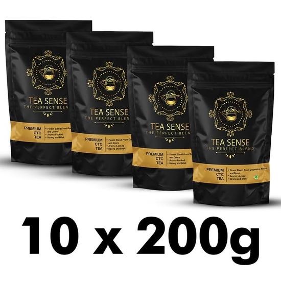 TEA SENSE Premium CTC Tea | 2000 G |Assam Chai with Darjeeling Whole Leaves | Rich Flavour & Strong Chaipatti, Tea Powder