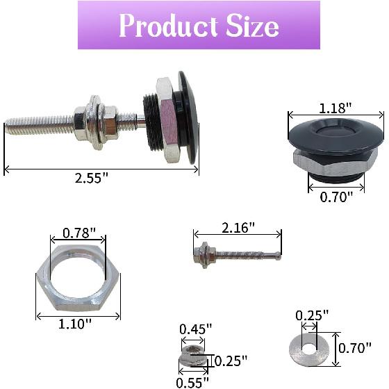 4Pcs Quick Latch Hood P, Universal Aluminum Quick Release Lock Latch Bumper, License Plate Lock Clip For Bumper Hood Or DIY 1.25 Inch(Black)