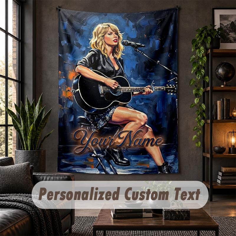 Personalisierte Wandteppich, Taylor Swift Benutzerdefinierter Text, Weicher Stoff Wandkunst Für Innenraumdekoration