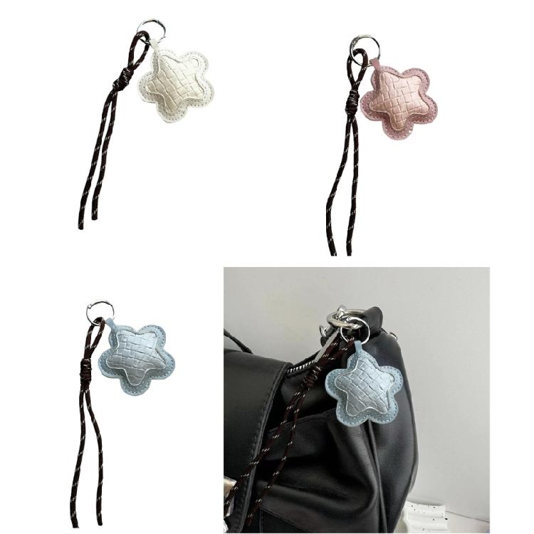 Creative Star Shaped Key Ring Soft Textured PU Leather Decoration Practical Gift Bag Charm for Friend and Family