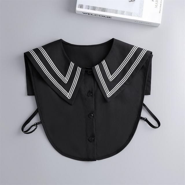 Linbaiway New Lapel Fake Collar Vintage Detachable Shirt Collar for Women Blouse Sweater False Collar Lapel Top Neckwear Ties