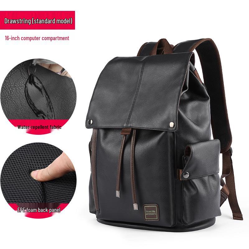 

MOYYI Men s Leather Travel & School Backpack - Trendy, Fashionable Computer Bag 30x18x44cm