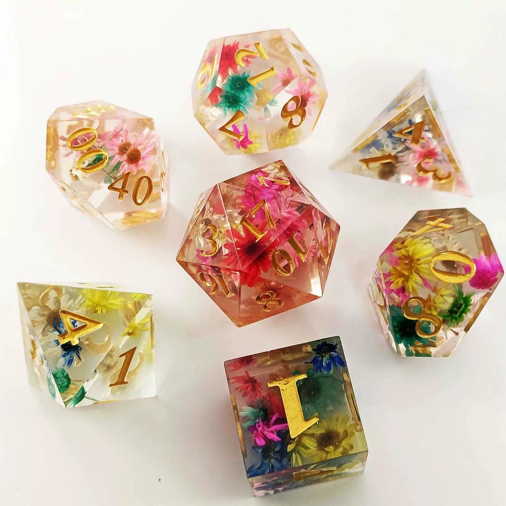 Transparent Resin DND Dice Set Dungeons & Dragons D20 Cthulhu Polyhedron Dice COC Running Group Board Game
