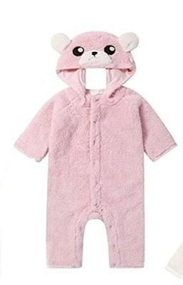 Baby Mode Strampler Flauschiges Frottee Bär Overall 785002 Rosa Größe 70