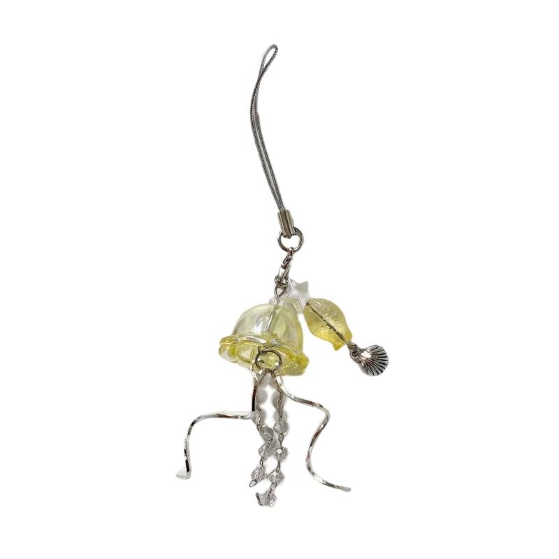 Jellyfish Phone Charm Keychain Pendant Phone Strap Acrylic Texture Phone Chain Suitable for Fashion Enthusiasts Present