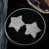 Temperament Luxury Shiny Full Diamond Pentagram Earrings Female High-Level Sense Of Geometric Earrings Fashion Earrings 1 Pair