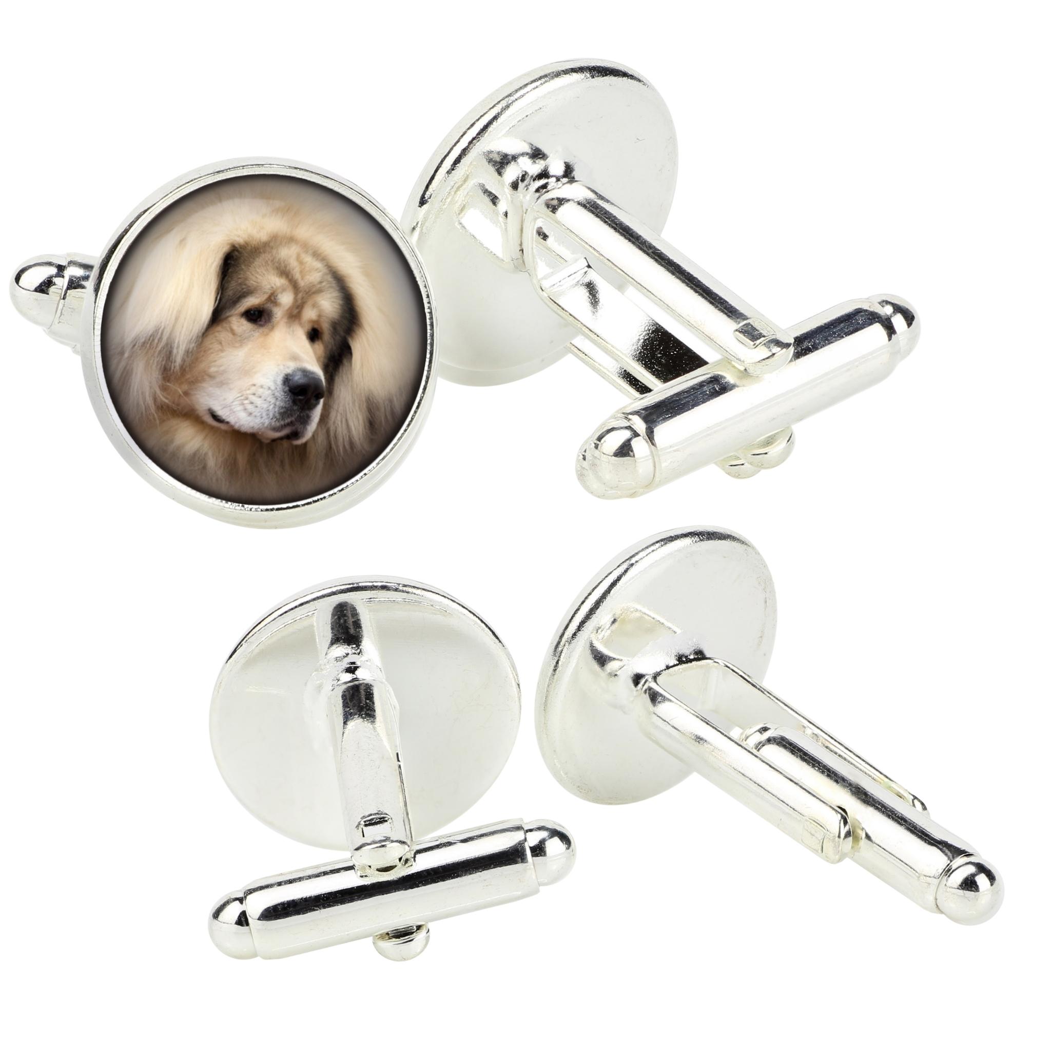 

Tibetan Mastiff, Do khyi - cufflinks in a box, handmade jewelry, product of the Art-Dog brand срібний