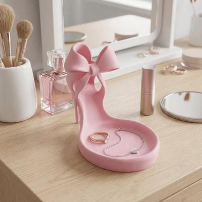 Elegant Ring Holder Mini Necklace Display Plates Durable High Heel Jewelry Tray