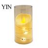 Realistic Flickering Candles for Christmas Flameless LED Candles, Battery Operated Acrylic Pillar with Embedded Wedding Table Centerpiece String, Fake