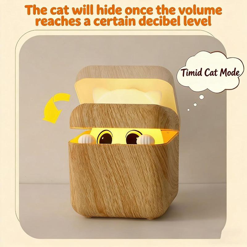 Cat Lamp Cowardly Meow  Atmosphere Fun Night Light,Remote+USB Recharge Cat Night Light,Cute Table Lamp,