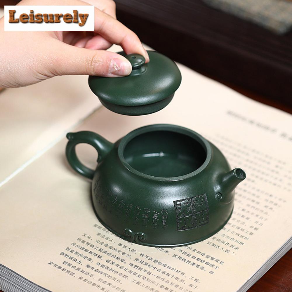 260ml Yixing Slavné Ručně Vyráběné Fialové Hliněné Čajové Konvičky Čajová Konvice Krása Surová Ruda Černozelená Hlína Konvice Čínská Zisha Čajová Sada Dárky