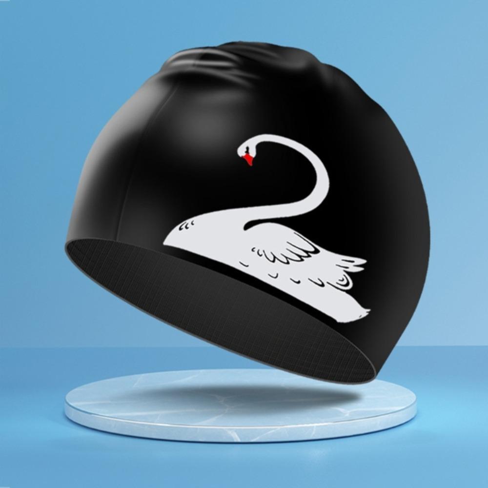 Lange Haare Ohrenschutz Buchstaben Badekappe Silikon Schwimmkappe Schwimmkappen Elastische Tauchkappe