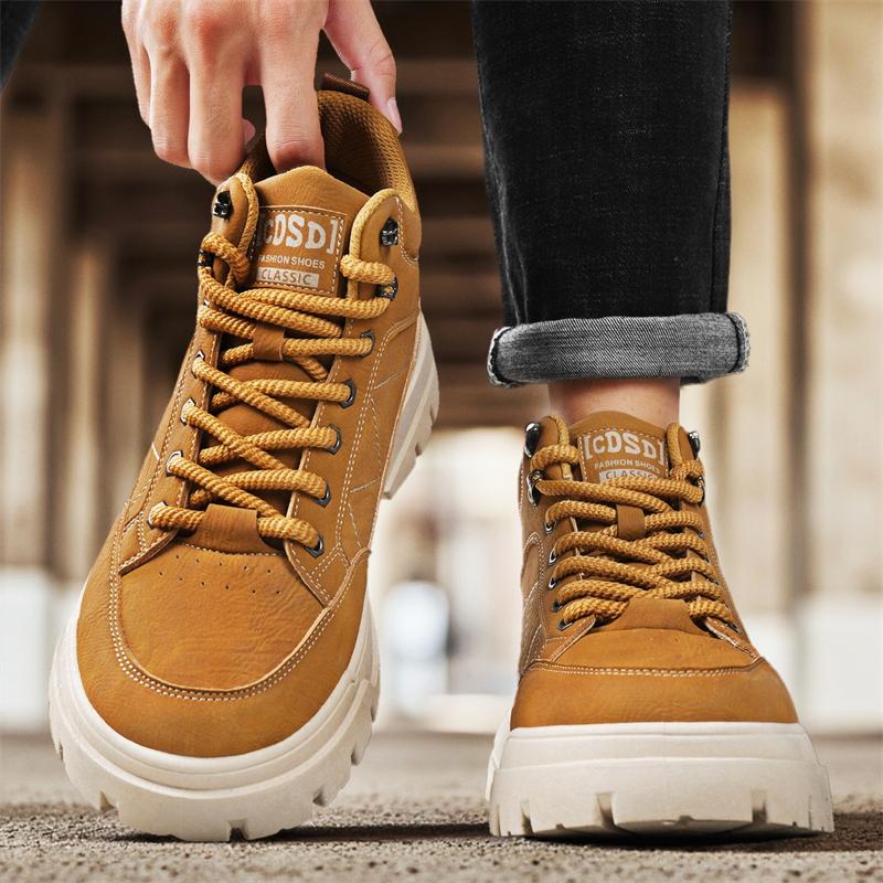New Fashion Autumn And Winter Men's Low Top Martin Boots Students Male Boys Trending Soft Sole Work Shoes Labor Protection Martin Sneakers