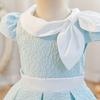 Kids Short Sleeve Princess Dress Girls Formal Party Sweet Jacquard Dress