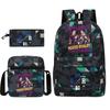 3 Piece School Backpack Set for Students Large Capacity Oxford Cloth Schoolbag with Shoulder Strap and Pencil Case
