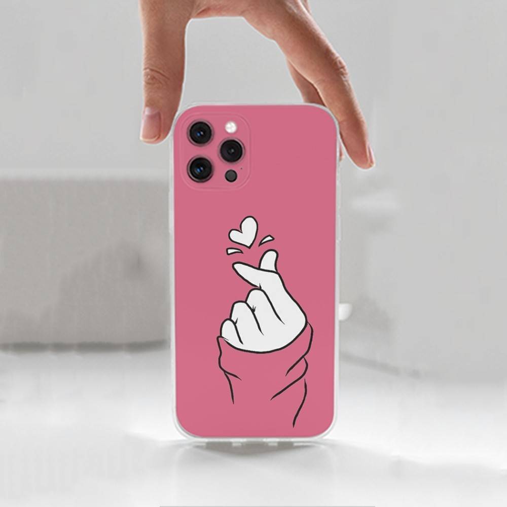 Schöne Hand-Herz-Hülle für iPhone Max, 14, 16, X, 13, XR, SE, 12, 15, Pro, 17, Plus, 11, XS, Mini durchsichtig weiche Abdeckung