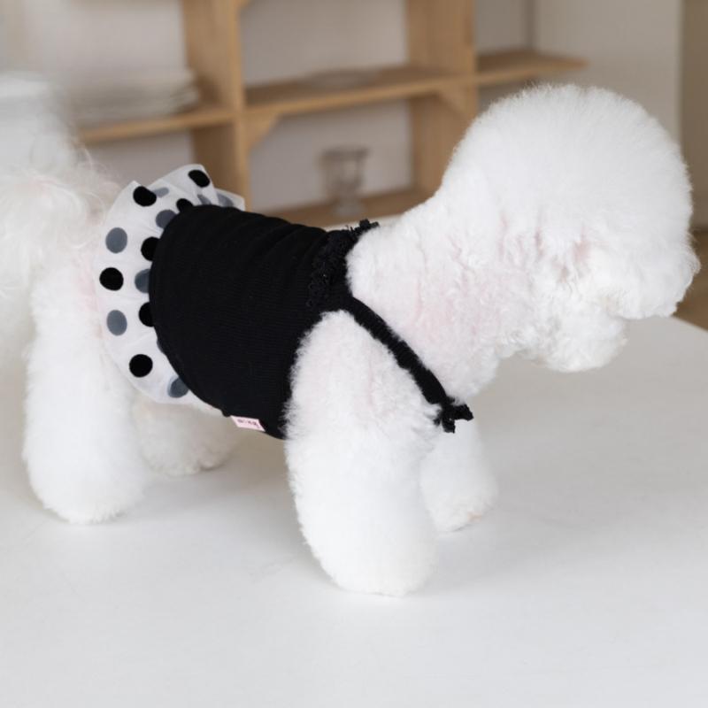 Pet Supplies Spring and Summer Comfortable Cool Polka Dot Suspenders Pet Cat and Dog Clothing Small Dog Pet Clothing