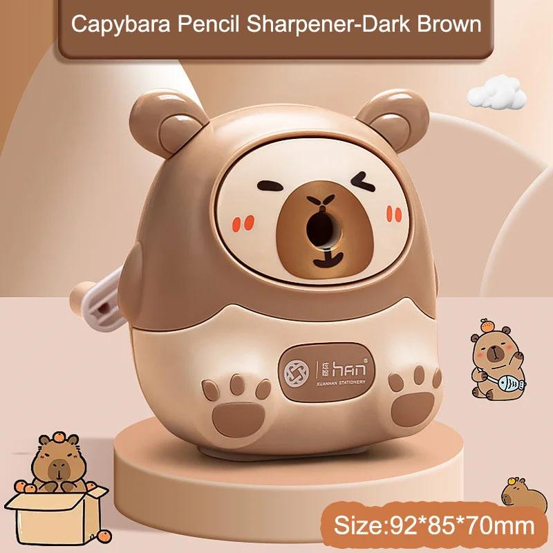 1pc Kawaii Capybara Sharpener | Manual Desk Tool for Pencils - Portable 8cm Office/School Accessory (Brown),Easy-Use Design