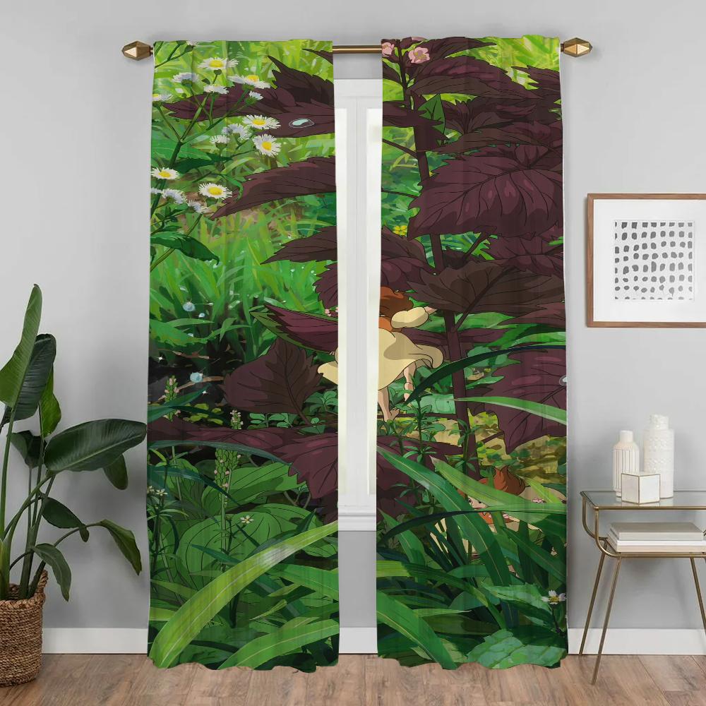 Kitchen Curtains for Camera Beauty Scenery Elegant Room Curtains 2 Pieces Halloween Decoration Living Room Curtain Partition